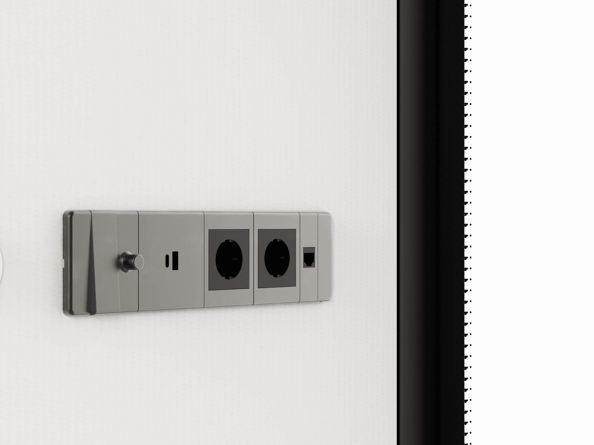 Raftengi á borðplötunni: 220V, USB-A, USB-C